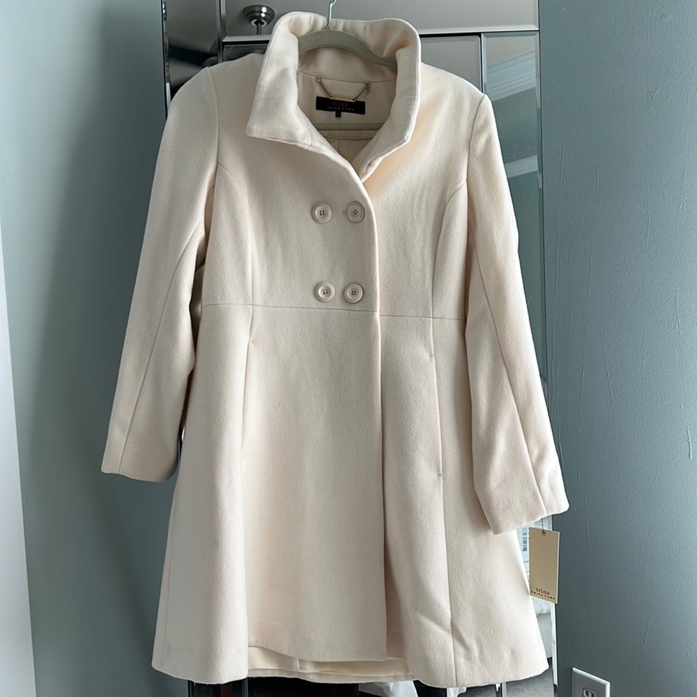 NWT Trina Turk Cream Pea Coat